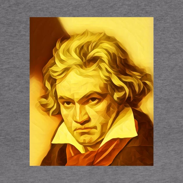 Ludwig van Beethoven Golden Colourful Portrait | Ludwig van Beethoven Artwork 8 by JustLit